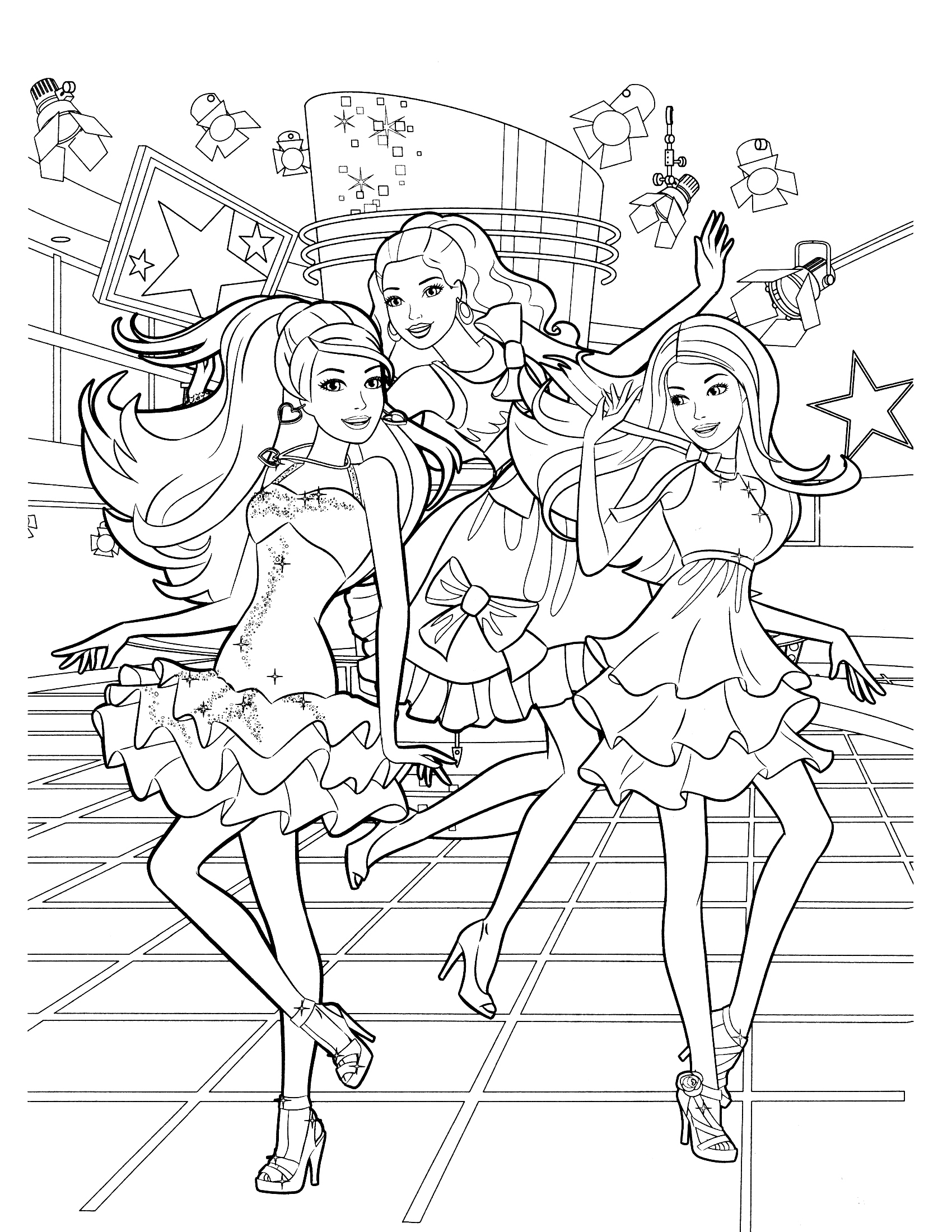 Barbie And Friends Coloring Pages 1700x2200 Barbie And Friends Coloring Pages