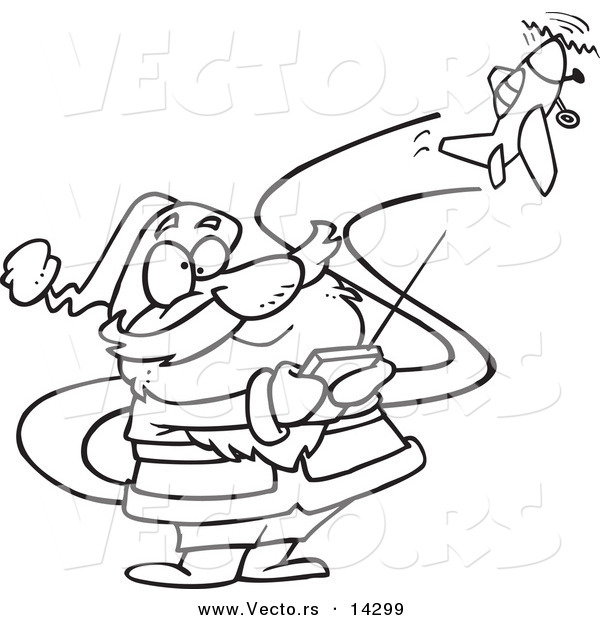 Vector Of A Cartoon Santa Flying A Remote Control Plane 600x620 Vector Of A Cartoon Santa Flying A Remote Control Plane