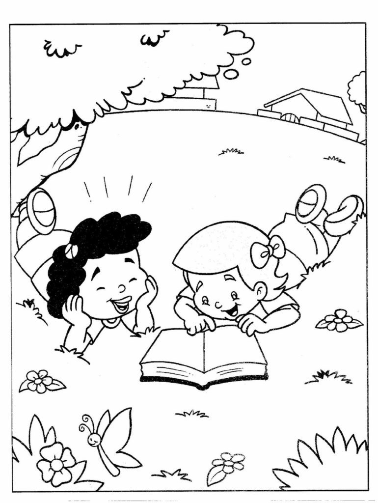 770x1024 Willpower Child Reading Coloring Page Pages Bi