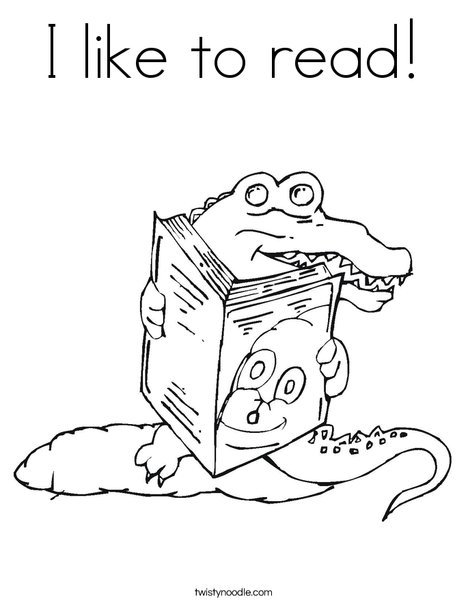 468x605 I Like To Read Coloring Page