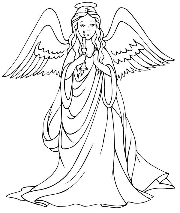 600x708 Free Printable Angel Coloring Pages For Kids Angel, Free