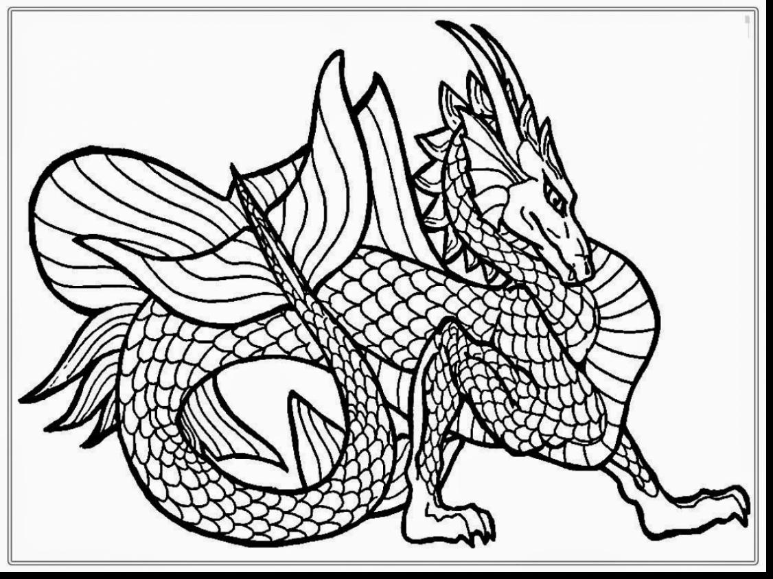 1126x844 Realistic Dragon Head Coloring Pages