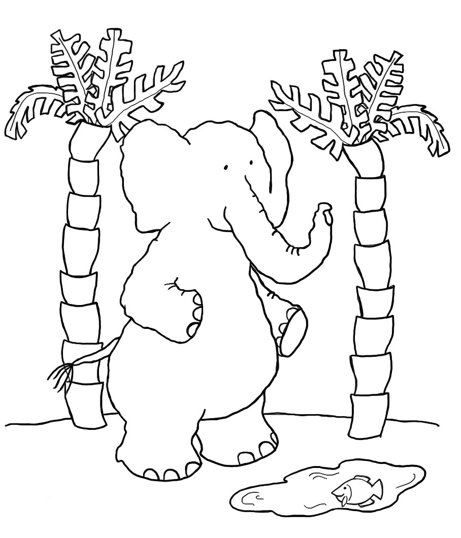 908x1060 Funny Elephant Coloring Pages