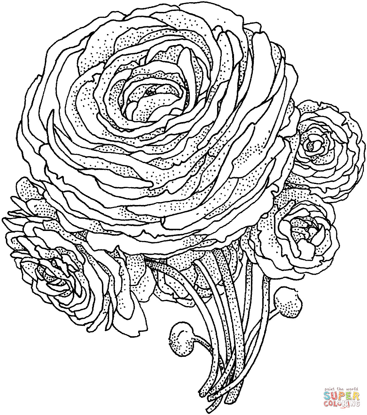 Realistic Flower Coloring Pages Acpra 1170x1326 Realistic Flower Coloring Pages Acpra
