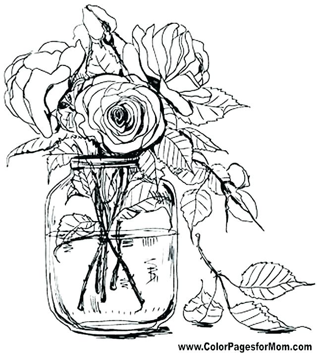 Flowers Coloring Pages Printable Flower Coloring Pages On Flower 640x712 Flowers Coloring Pages Printable Flower Coloring Pages On Flower