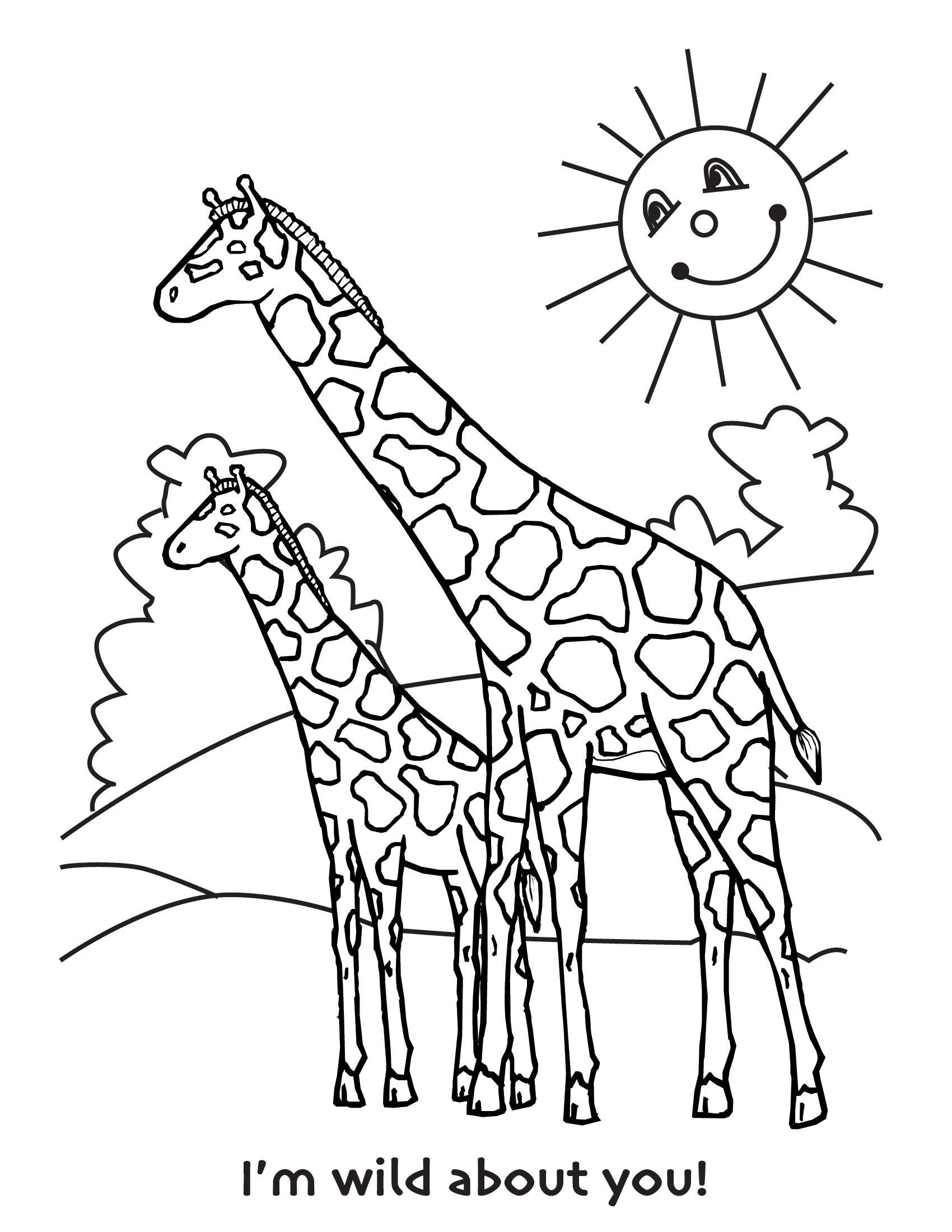 Free Printable Giraffe Coloring Pages For Kids 1700x2200 Free Printable Giraffe Coloring Pages For Kids