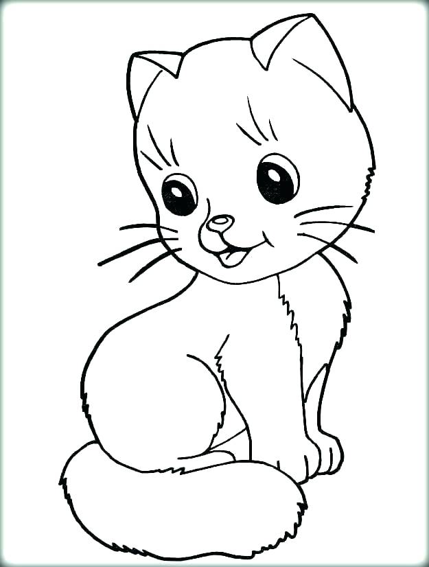 625x826 Cute Realistic Kitten Coloring Pages Puppy And Kitty