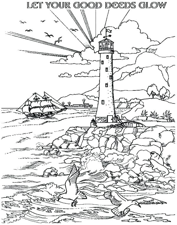 Realistic Lighthouse Coloring Pages at GetColorings.com | Free ...
