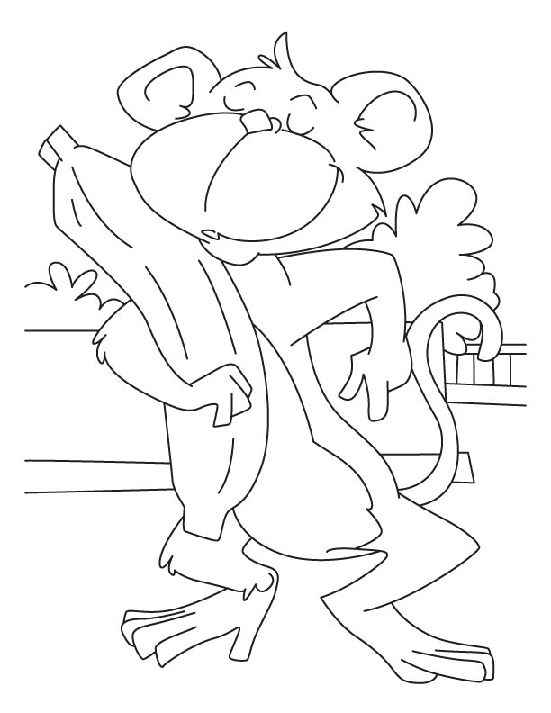 Monkey Coloring Pages 360coloringpages 612x792 Monkey Coloring Pages 360coloringpages
