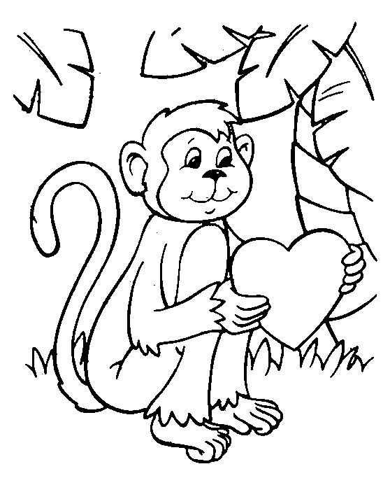 Monkey Coloring Pages Printable 558x713 Monkey Coloring Pages Printable