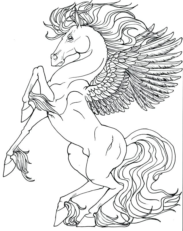 636x799 Pegasus Coloring Pages And Coloring Page Realistic Pegasus