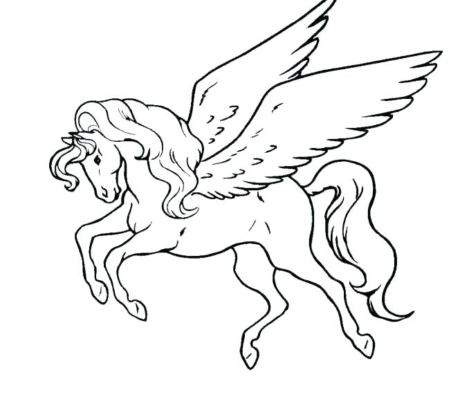 678x600 Pegasus Coloring Page