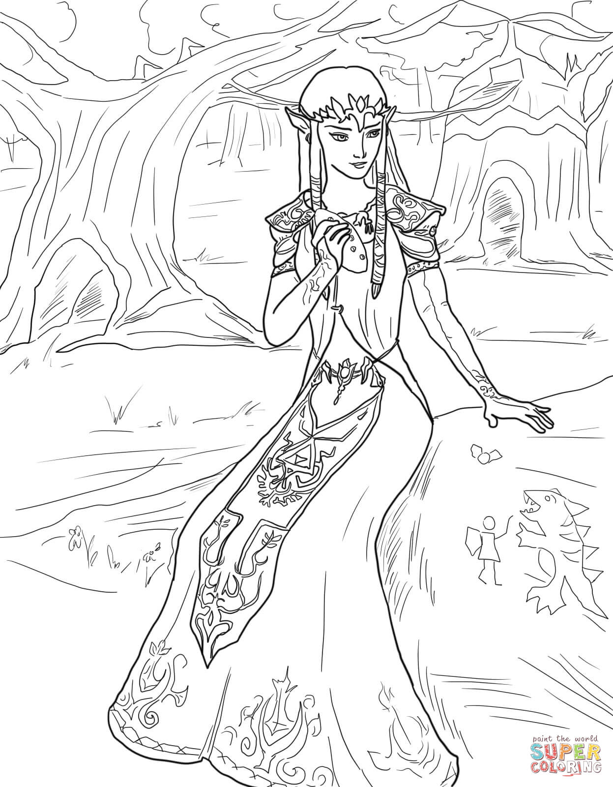 1247x1600 Princess Zelda Coloring Page Free Printable Pages Prepossessing