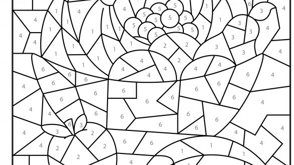 585x329 Hard Color By Number Coloring Pages Really