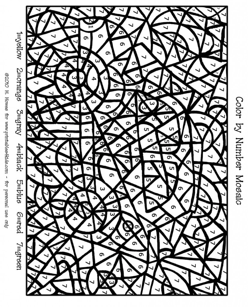 Hard Color By Number Coloring Pages Really 827x1024 Hard Color By Number Coloring Pages Really