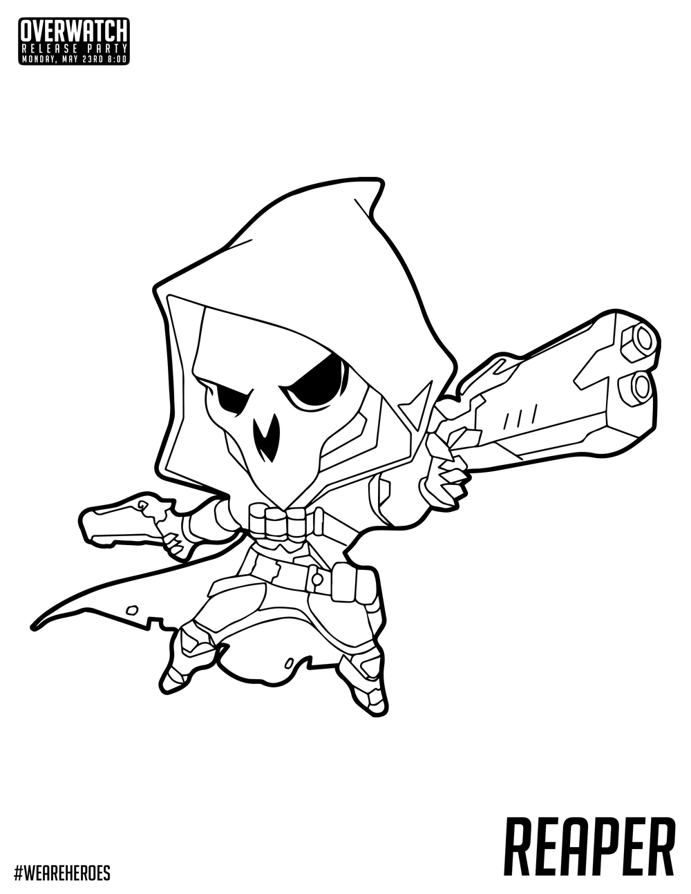 1000x1294 Overwatch Chibi Reaper Coloring Pages