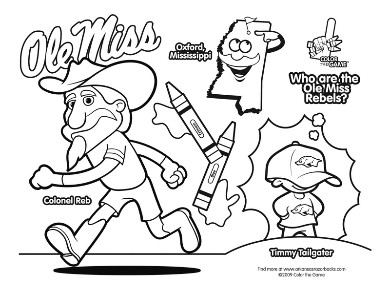 800x600 Ole Miss Rebels College Football Coloring Page Ole Miss