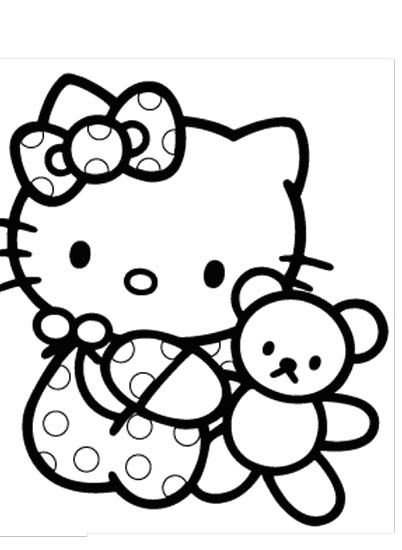 402x550 Hello Kitty Is Very Dear To Her Doll Coloring Page Indoor Recess
