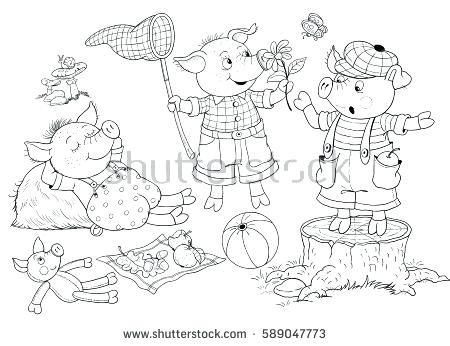 450x346 Olivia Pig Coloring Pages Free Three Little Pigs Printable Image