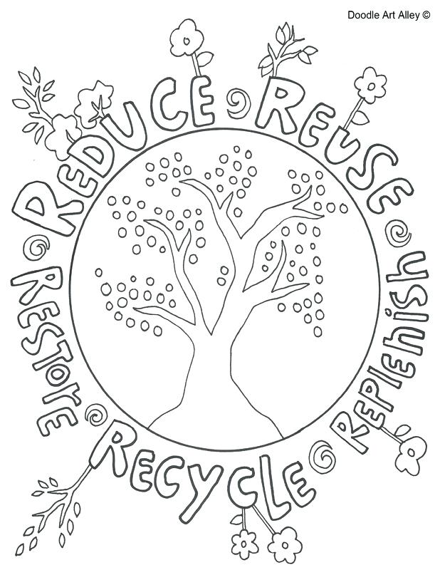 Recycle Bin Coloring Page