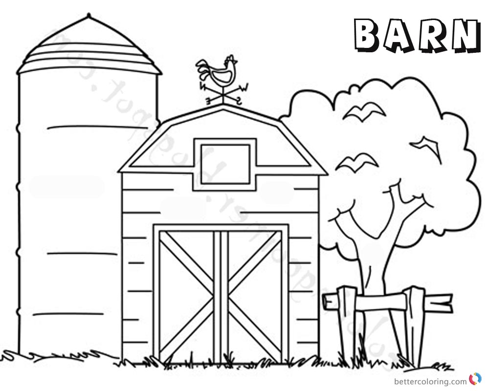 Barn Coloring Pages 1000x800 Barn Coloring Pages