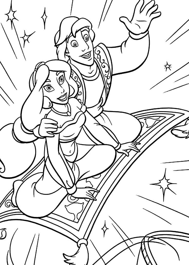736x1031 17 Best Coloring Pages 4 (Aladdin) Images On Adult