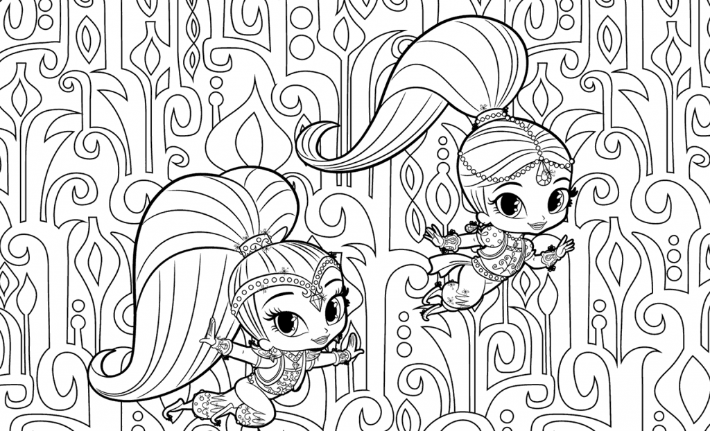 1024x622 30 Magical Shimmer And Shine Coloring Pages