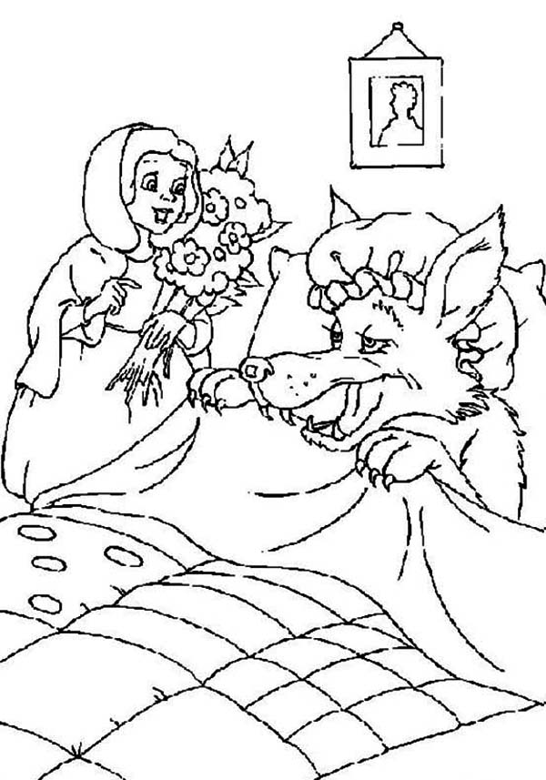 600x857 Little Red Riding Hood Do Not Know Her Grandma Is Fake Coloring