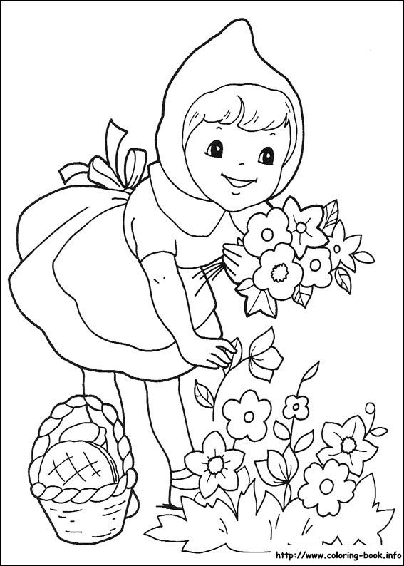 567x794 Little Red Riding Hood Coloring Picture Book Red