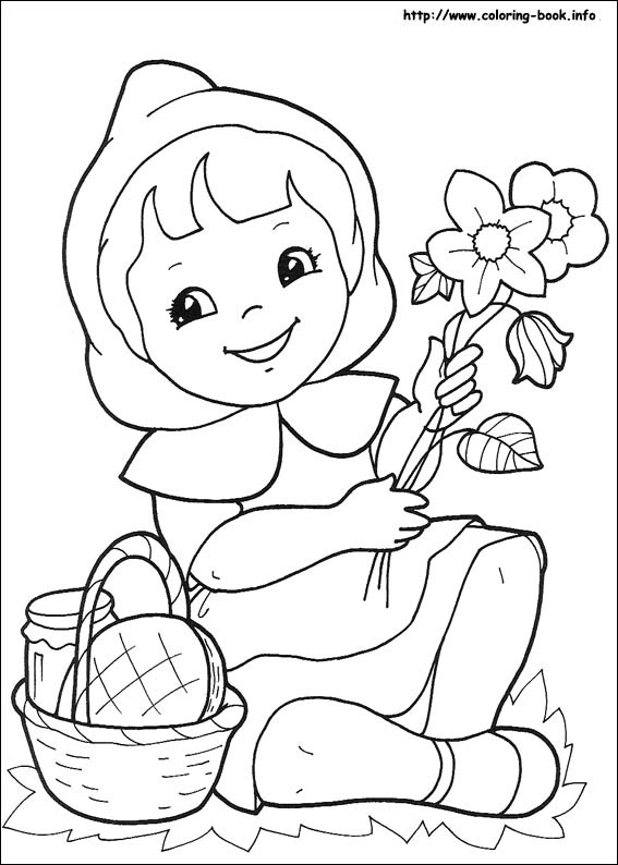 567x794 Little Red Riding Hood Coloring Picture