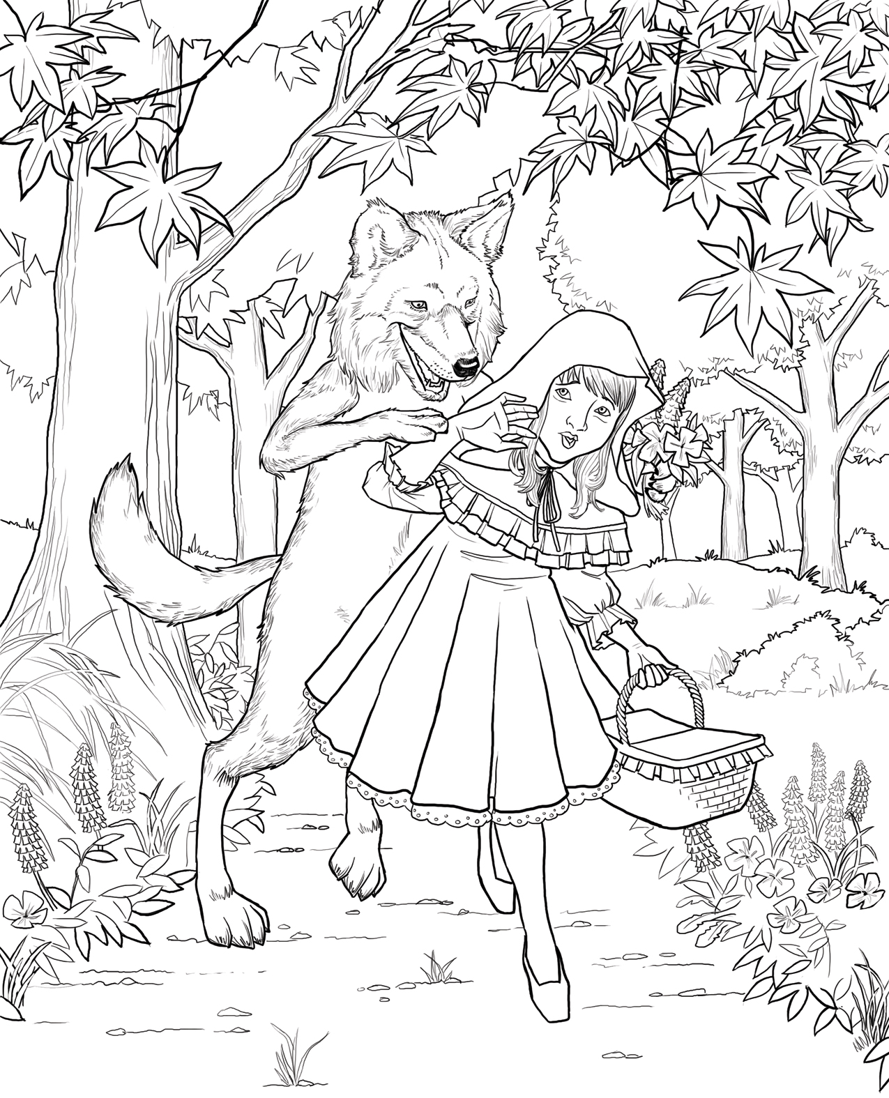 1275x1575 Unparalleled Little Red Riding Hood Coloring Book Pages