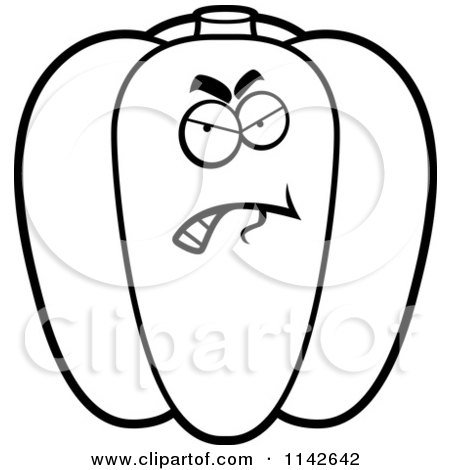 Cartoon Clipart Of A Black And White Sick Bell Pepper Character 450x470 Cartoon Clipart Of A Black And White Sick Bell Pepper Character