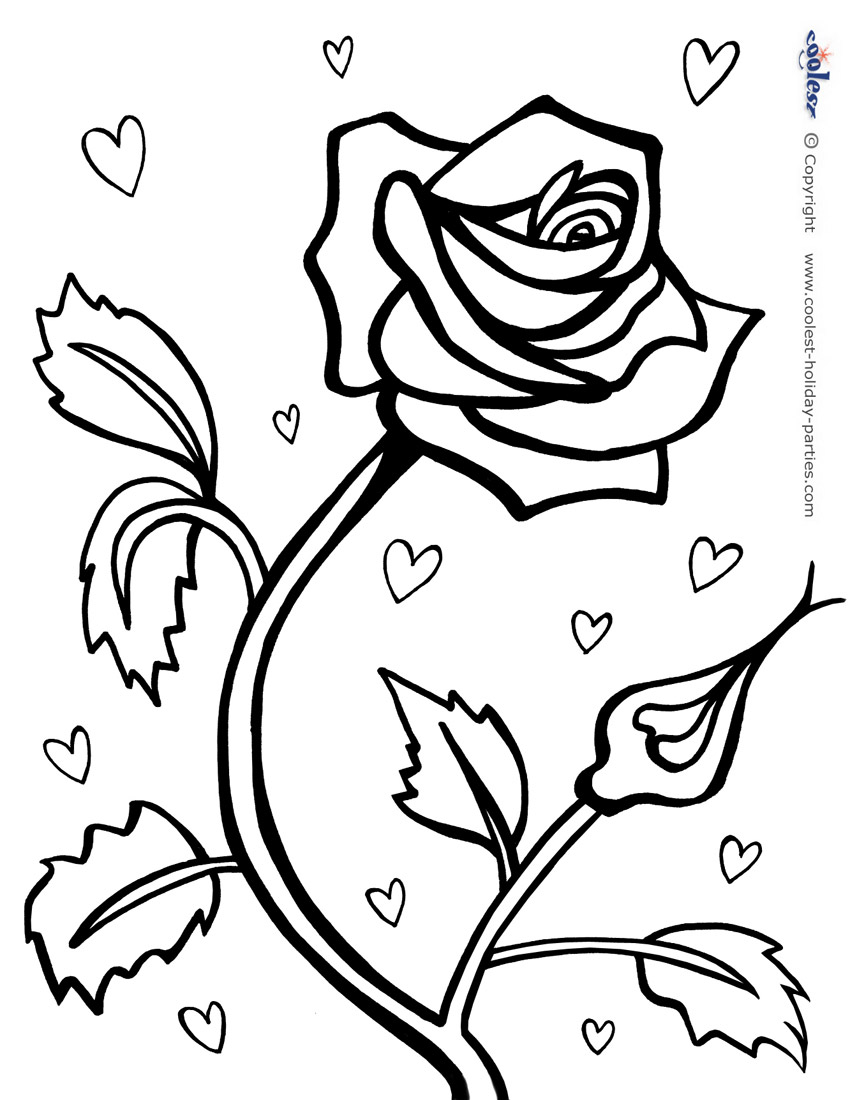 Printable Red Rose Valentines Coloring Pages Valentine Brilliant 850x1100 Printable Red Rose Valentines Coloring Pages Valentine Brilliant