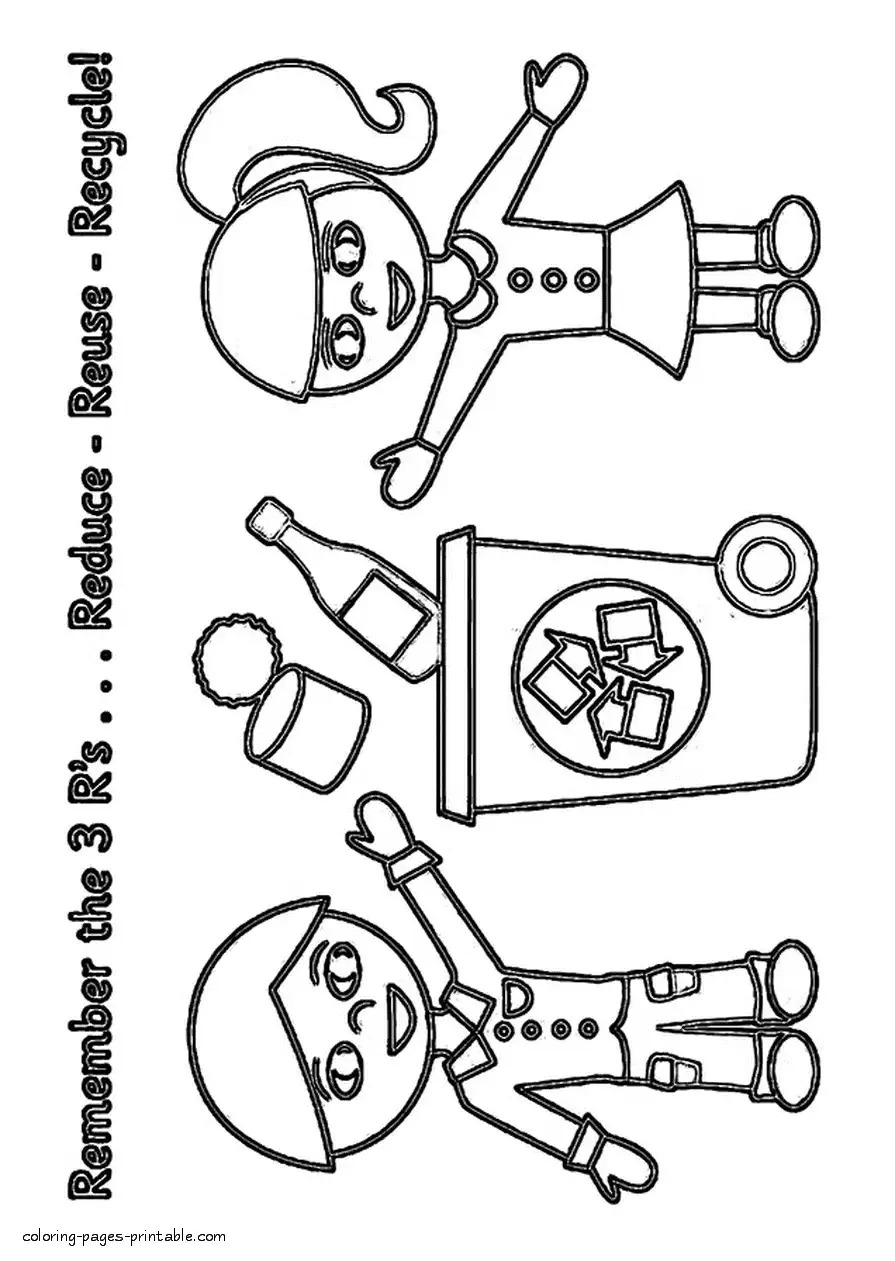 895x1261 Reduce Reuse Recycle Coloring Pages For Kids In Pleasing