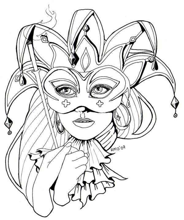600x718 26 Masquerade Masks Coloring Pages, Maskerade Masker Kleurplaat