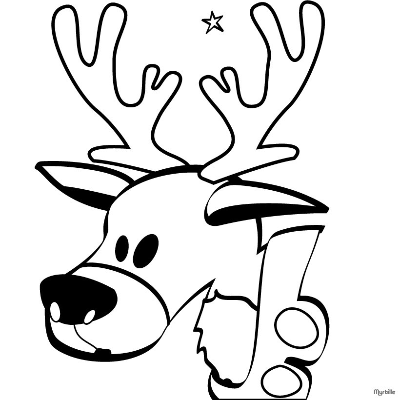 Reindeer Head Coloring Pages 820x820 Reindeer Head Coloring Pages