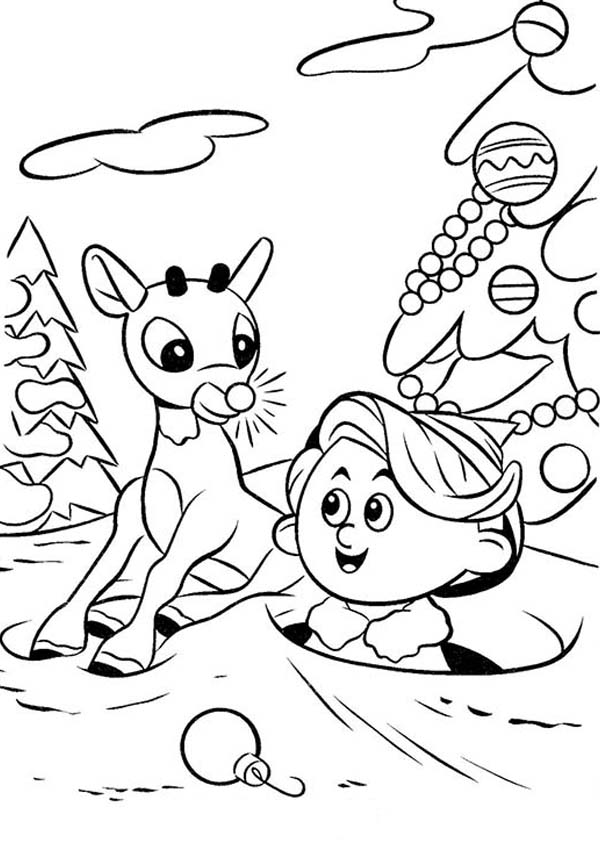 Rudolph The Red Nosed Reindeer Coloring Pages Rudolph The Red 600x848 Rudolph The Red Nosed Reindeer Coloring Pages Rudolph The Red