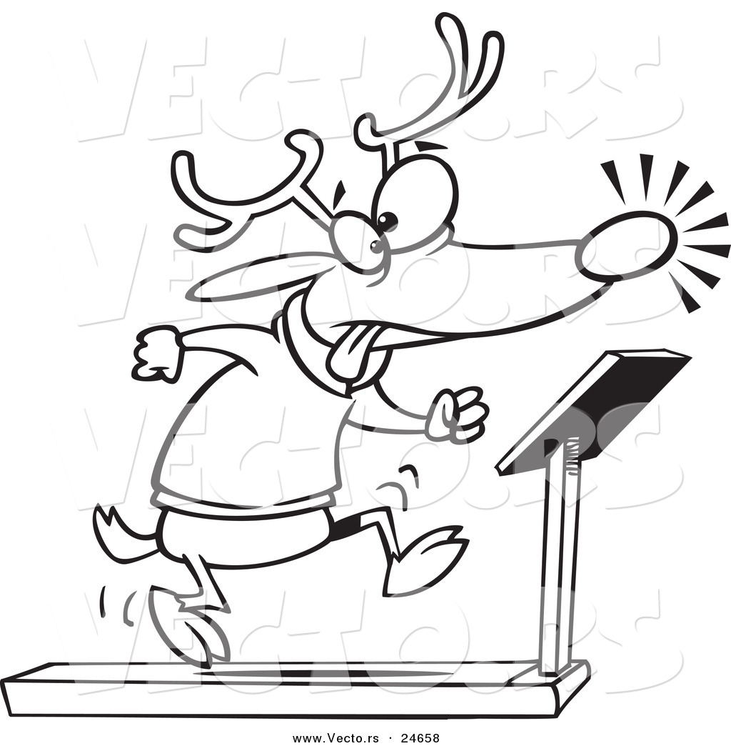 Vector Of A Cartoon Christmas Reindeer Running On A Treadmill 1024x1044 Vector Of A Cartoon Christmas Reindeer Running On A Treadmill