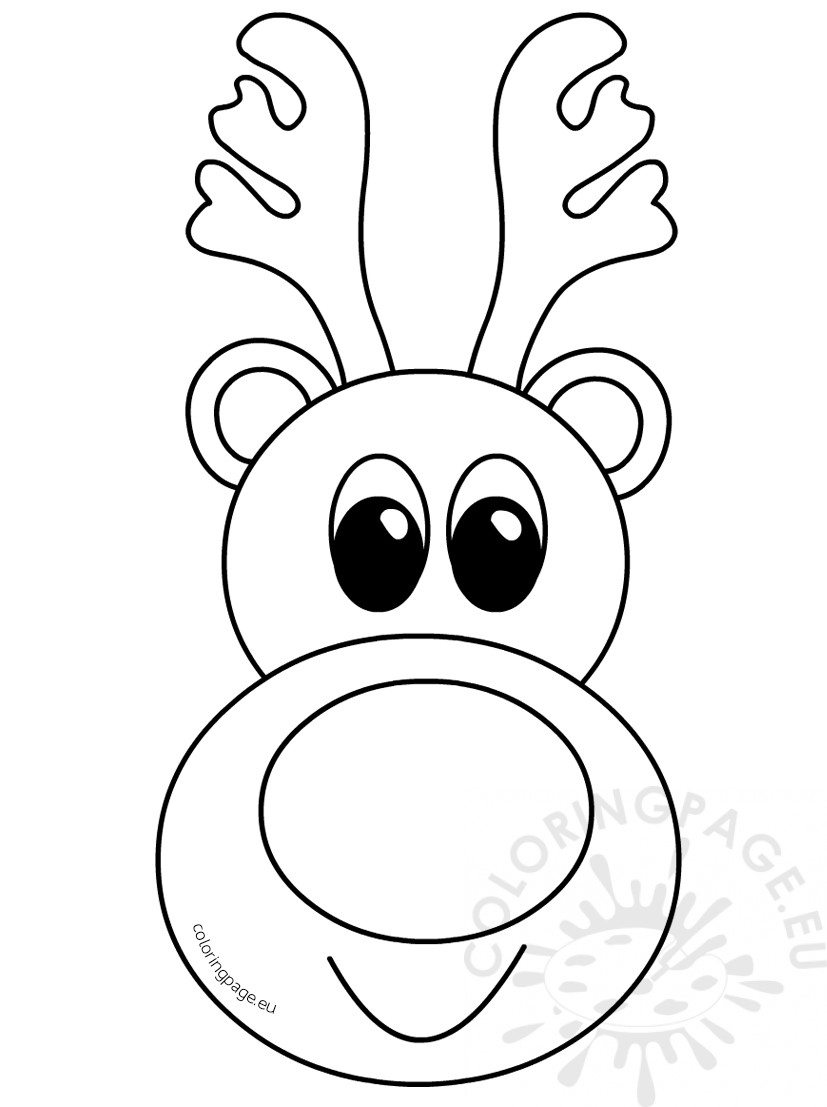 Cute Reindeer Head Cartoon Outline Coloring Page 827x1107 Cute Reindeer Head Cartoon Outline Coloring Page