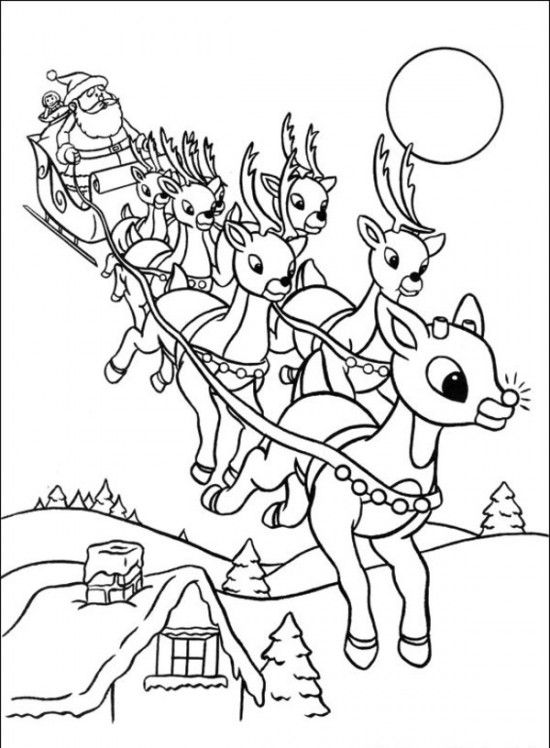 Rudolph The Red Nosed Christmas Reindeer Coloring Pages Craft 550x748 Rudolph The Red Nosed Christmas Reindeer Coloring Pages Craft