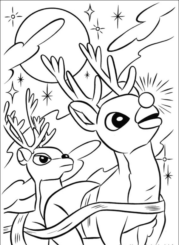 Christmas Reindeer Coloring Pages 600x819 Christmas Reindeer Coloring Pages