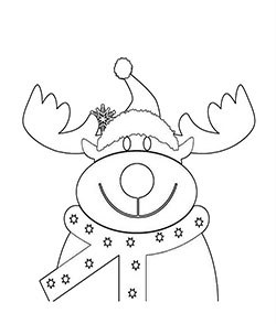 250x294 Free Pdf 13 Christmas Reindeer Coloring Pages [Face, Antlers, Cute]