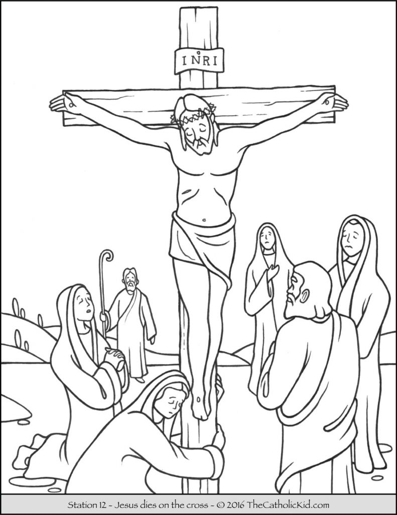 791x1024 Three Crosses Coloring Page