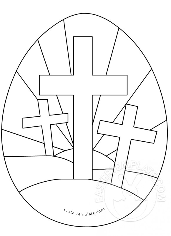581x803 Easter Egg With Three Crosses Coloring Page Easter Template
