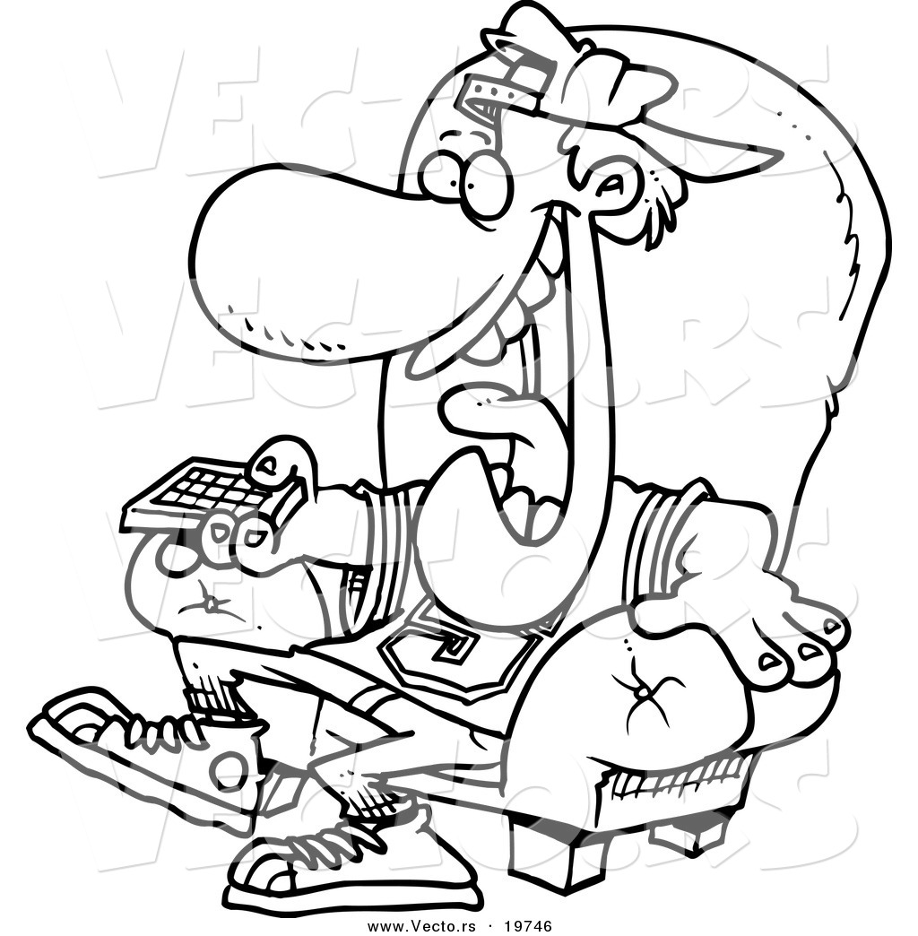 1024x1044 Vector Of A Cartoon Sports Fan Holding A Tv Remote