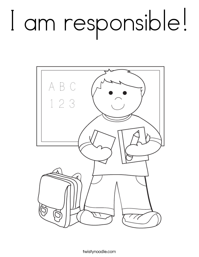 685x886 I Am Responsible Coloring Page