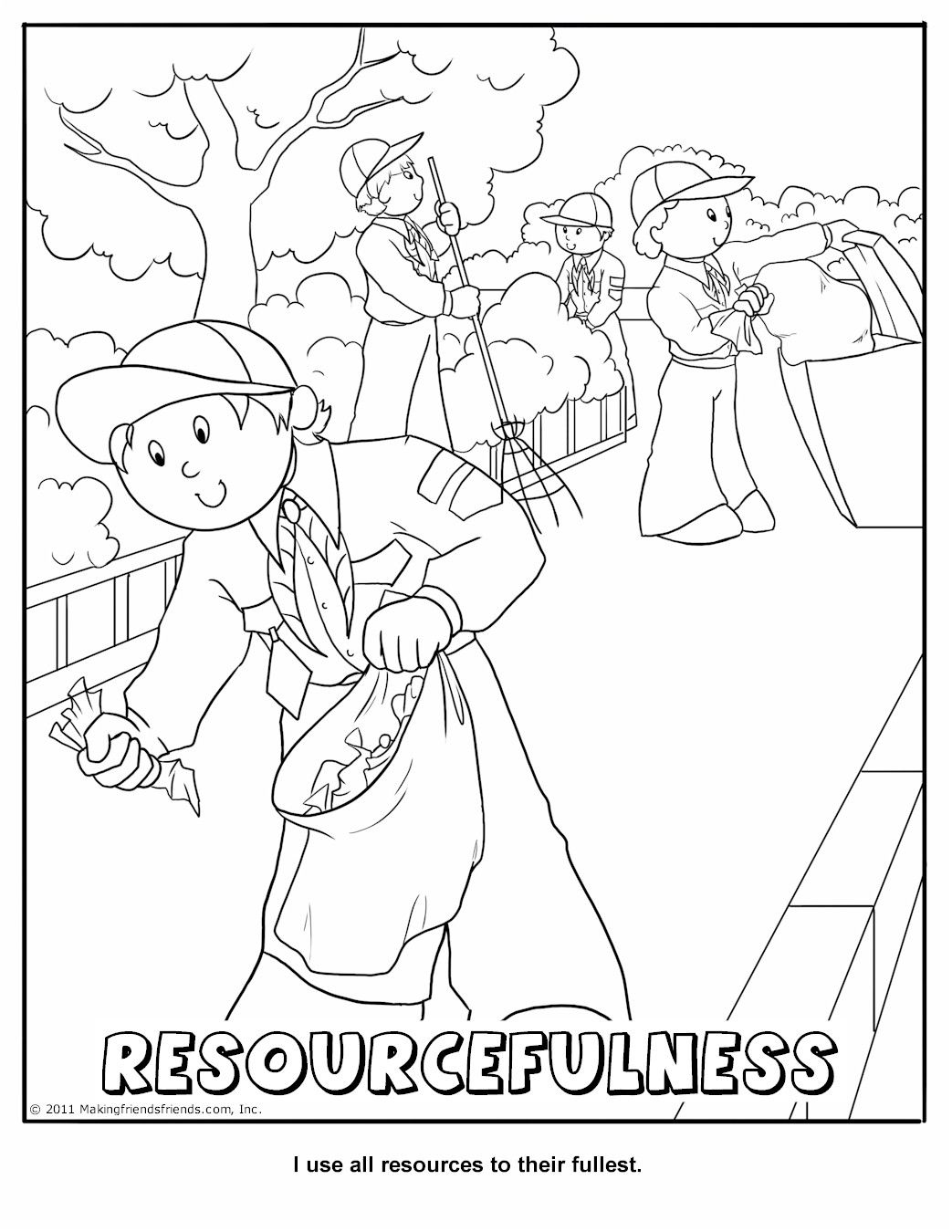 1043x1350 Resourcefulness Coloring Page. Wolf Cub Achievement 7