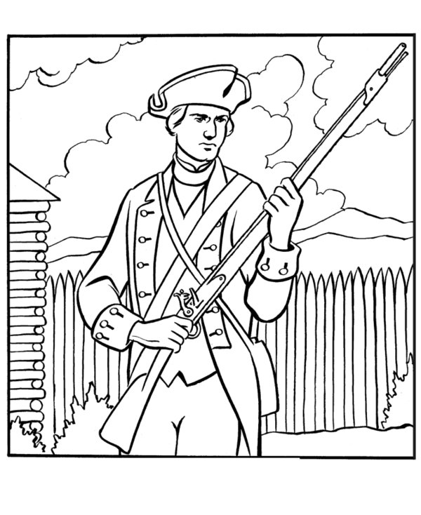 600x734 Chic Idea Revolutionary War Coloring Pages American For The
