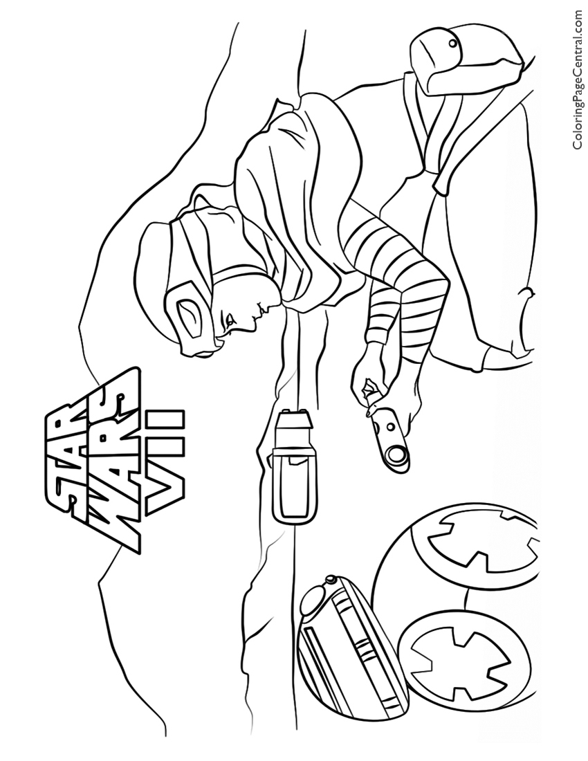 850x1100 Star Wars Rey And Bb 8 Coloring Page Coloring Page Central