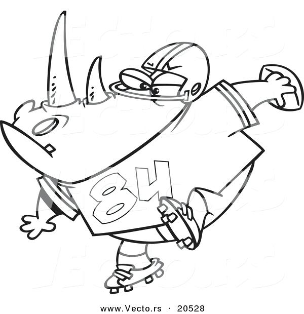 600x620 Rhino Coloring Pages Vector Of A Cartoon Football Rhino Coloring